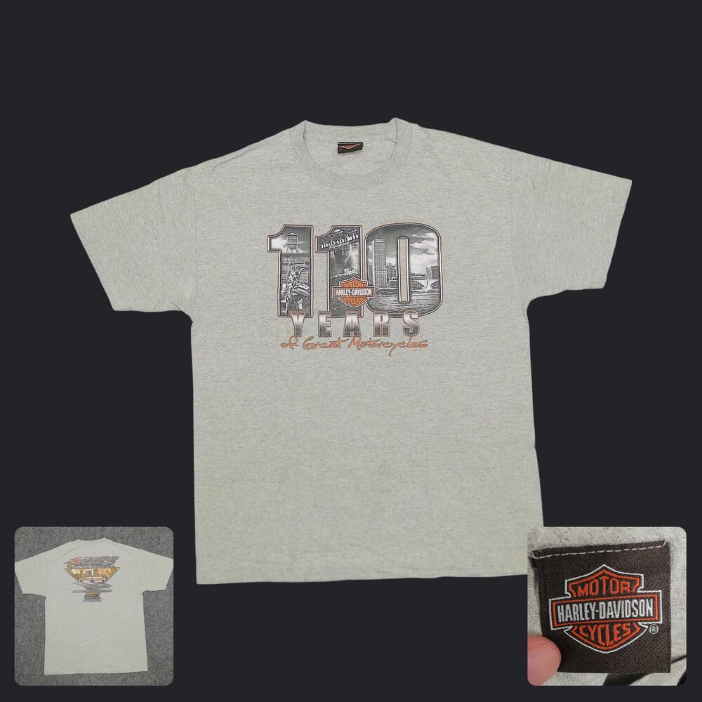 Harley-Davidson 110th Anniversary Hal's Milwaukee Graphic T-Shirt Mens L 2013